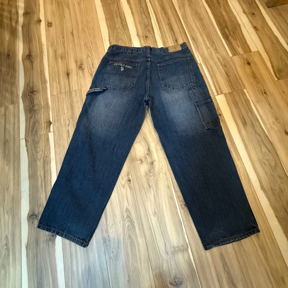 US Polo Assn Mens Jeans W38 L30 Dark Wash Denim‎ cargo vintage Y2K